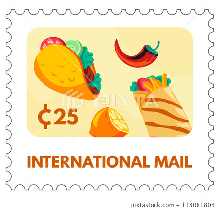 Colorful Taco International Stamp 113061803