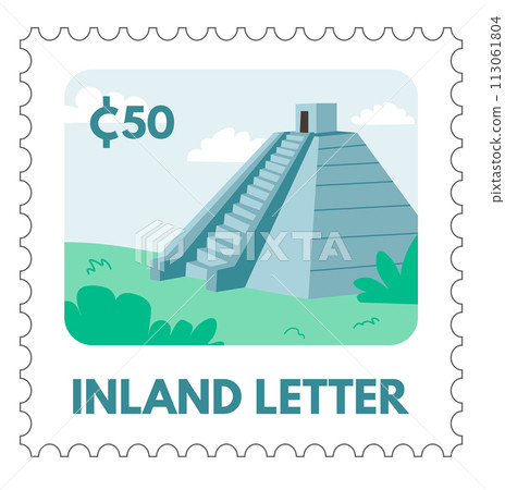 Mayan Pyramid Inland Letter Stamp Mayan Pyramid Inland Letter Stamp 113061804