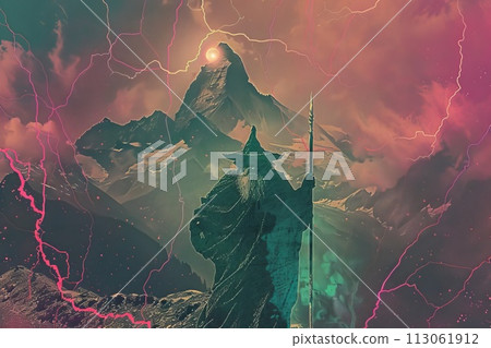 The wizard and the spooky landscape 113061912