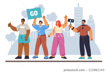 Spectators Cheering Marathon Runners Spectators Cheering Marathon Runners 113062143