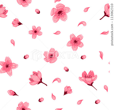 Night Cherry Blossom Seamless Texture 113062310