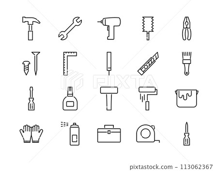 DIY line icon set 113062367