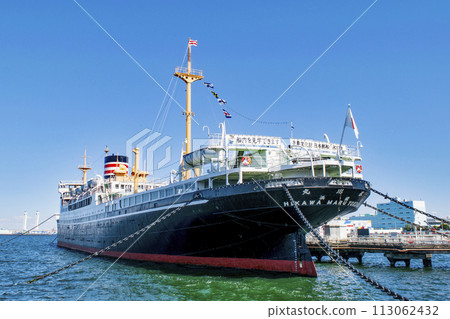 Yokohama Port, Yamashita Park Pier, NYK Hikawa Maru, National Important Cultural Property Yokohama Port, Yamashita Park Pier, NYK Hikawa Maru, National Important Cultural Property 113062432