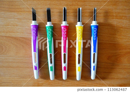 A set of 5 chisels purchased by 4th grade elementary school students for use in art classes at school. A set of 5 chisels purchased by 4th grade elementary school students for use in art classes at school. 113062487