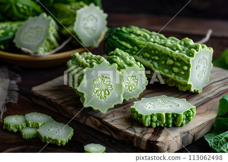Food photography - bitter ground in a bowl Food photography - bitter ground in a bowl 113062498