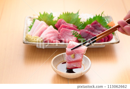 南紀勝浦港鮪魚鮪魚生魚片（生）瘦肉、中脂鮪魚、大脂鮪魚 113062662