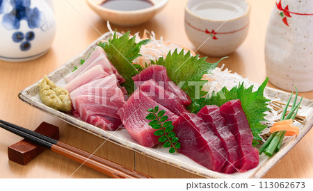 南紀勝浦港鮪魚鮪魚生魚片（生）瘦肉、中脂鮪魚、大脂鮪魚 113062673