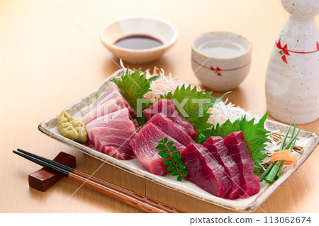 南紀勝浦港鮪魚鮪魚生魚片（生）瘦肉、中脂鮪魚、大脂鮪魚 113062674