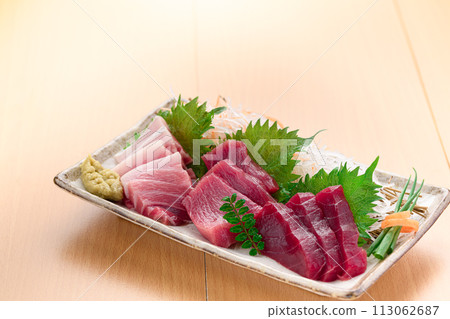 南紀勝浦港鮪魚鮪魚生魚片（生）瘦肉、中脂鮪魚、大脂鮪魚 113062687