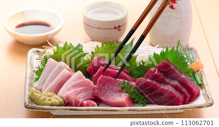 Nanki Katsuura Port Tuna Tuna sashimi (raw) lean, medium fatty tuna, large fatty tuna 113062701