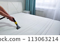 Spring cleaning or regular cleaning of the mattress. 113063214