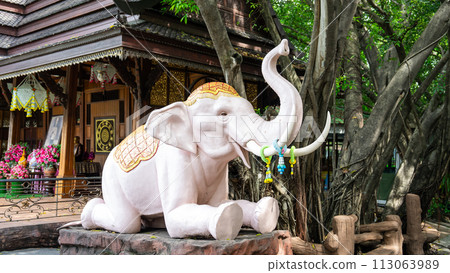 elephant statue in a chinese temple elephant statue in a chinese temple 113063989