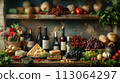 wines with various ingredients of French cuisine 113064297