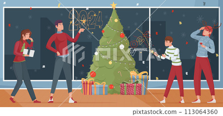 New year 2024 illustration 113064360