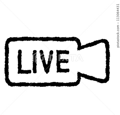 直播攝影機標記黑色的簡單手繪風格插圖 113064431