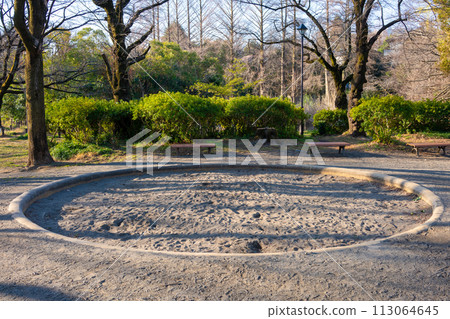 Sunny park sandbox in winter Sunny park sandbox in winter 113064645