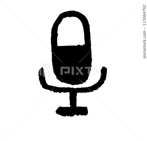 A simple illustration of a streamer's microphone, hand-drawn style, black A simple illustration of a streamer's microphone, hand-drawn style, black 113064782