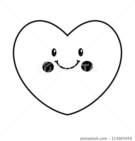 Cute cartoon smiling heart. Vector illustration Cute cartoon smiling heart. Vector illustration 113065959