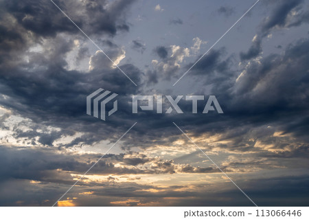 Dramatic sunset sky 113066446
