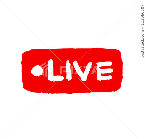 Simple hand-drawn illustration of live streaming - red Simple hand-drawn illustration of live streaming - red 113066507