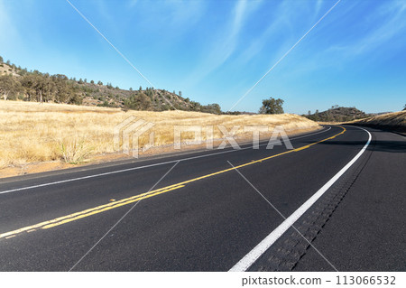 Asphalt road and countryside landscape 113066532