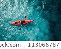 Aerial view of a kayak 113066787