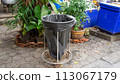 decorative stone lantern on the street 113067179