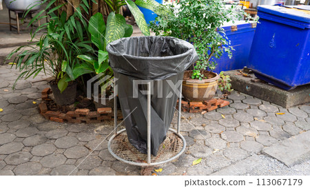 decorative stone lantern on the street decorative stone lantern on the street 113067179