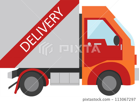 Delivery truck vector icon isolated on white Delivery truck vector icon isolated on white 113067297
