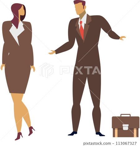 Business people speaking vector flat icon isolated Business people speaking vector flat icon isolated 113067327