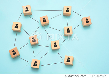 Community, teamwork and team-leader concept 113067404