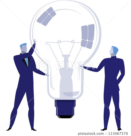 Vector business partner work on idea icon Vector business partner work on idea icon 113067578