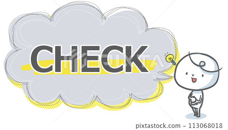 [CHECK] Eye-catching white person with speech bubble 113068018