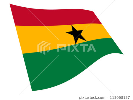 Ghana waving flag graphic with clipping path 113068127