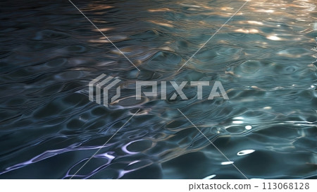 Blue dark surface of the ocean water background 113068128