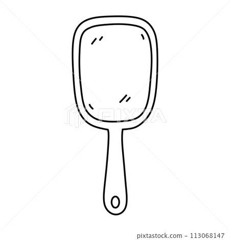 Hand mirror isolated on a white background 113068147