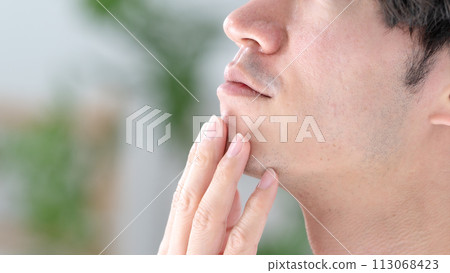 Middle male beard beauty sideways Middle male beard beauty sideways 113068423
