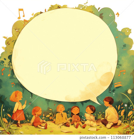 兒童和演講泡泡 兒童和演講泡泡 113068877