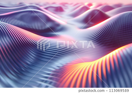 Futuristic Abstract Background with Stripes and Dynamic Neon Glow Lines Futuristic Abstract Background with Stripes and Dynamic Neon Glow Lines 113069589