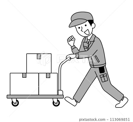 Courier carrying luggage 113069851
