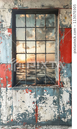 Autumn's Embrace Serene View of Fall Foliage Through Forgotten Windows Autumn's Embrace Serene View of Fall Foliage Through Forgotten Windows 113070305