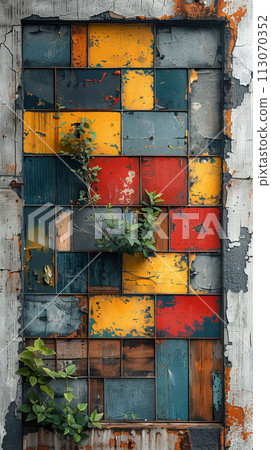 Autumn's Embrace Serene View of Fall Foliage Through Forgotten Windows Autumn's Embrace Serene View of Fall Foliage Through Forgotten Windows 113070352