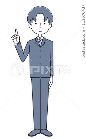 穿著招聘服的求職學生插畫(男) 穿著招聘服的求職學生插畫(男) 113070437