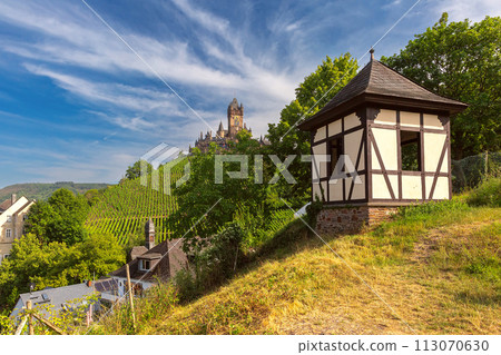 Cochem with Reichsburg castle, Germany 113070630