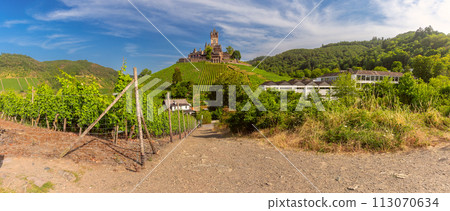 Cochem with Reichsburg castle, Germany 113070634