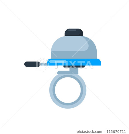 Bicycle bell icon in flat style. Transportation sport cycling ride ring sign sound. Vector illustration. 113070711