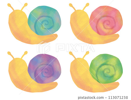 Cute snail illustration set 113071238