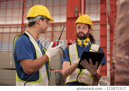 Team of engineers working at the factory Team of engineers working at the factory 113071317