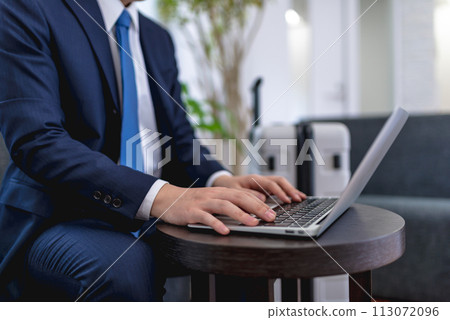 Business scene with laptop Business scene with laptop 113072096