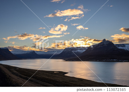 Sunset at the fjord, Westfjords, Iceland Sunset at the fjord, Westfjords, Iceland 113072385